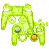 eXtremeRate Clear Lime Green Replacement Faceplate Backplate with Buttons for Nintendo GameCube Controller - GCNM5005