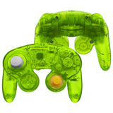 eXtremeRate Clear Lime Green Replacement Faceplate Backplate with Buttons for Nintendo GameCube Controller - GCNM5005