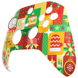 eXtremeRate Christmas Wrap Replacement Part Faceplate, Soft Touch Grip Housing Shell Case for Xbox Series S & Xbox Series X Controller Accessories - Controller NOT Included - FX3R019