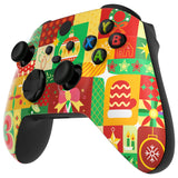 eXtremeRate Christmas Wrap Replacement Part Faceplate, Soft Touch Grip Housing Shell Case for Xbox Series S & Xbox Series X Controller Accessories - Controller NOT Included - FX3R019