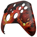 eXtremeRate Purgatory Fire Serpent Replacement Part Faceplate, Housing Shell Case for Xbox Series S & Xbox Series X Controller Accessories - Controller NOT Included - FX3T204