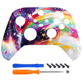 eXtremeRate Rainbow Storm Replacement Part Faceplate, Front Housing Shell Case for Xbox Series S & Xbox Series X Controller Accessories - Controller NOT Included - FX3R028