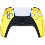 eXtremeRate Chrome Gold Glossy Replacement Front Housing Shell Compatible with ps5 Controller BDM-010/020/030/040/050 - MPFD4001