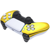 eXtremeRate Chrome Gold Glossy Replacement Front Housing Shell Compatible with ps5 Controller BDM-010/020/030/040/050 - MPFD4001