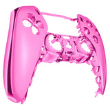 eXtremeRate Chrome Pink Glossy Replacement Front Housing Shell Compatible with ps5 Controller BDM-010/020/030/040/050 - MPFD4007