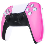 eXtremeRate Chrome Pink Glossy Replacement Front Housing Shell Compatible with ps5 Controller BDM-010/020/030/040/050 - MPFD4007