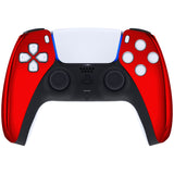 eXtremeRate Chrome Red Glossy Replacement Front Housing Shell Compatible with ps5 Controller BDM-010/020/030/040/050 - MPFD4003