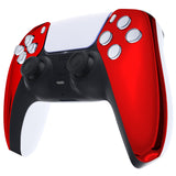 eXtremeRate Chrome Red Glossy Replacement Front Housing Shell Compatible with ps5 Controller BDM-010/020/030/040/050 - MPFD4003