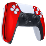 eXtremeRate Chrome Red Glossy Replacement Front Housing Shell Compatible with ps5 Controller BDM-010/020/030/040/050 - MPFD4003