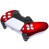 eXtremeRate Chrome Red Glossy Replacement Front Housing Shell Compatible with ps5 Controller BDM-010/020/030/040/050 - MPFD4003