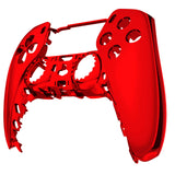 eXtremeRate Chrome Red Glossy Replacement Front Housing Shell Compatible with ps5 Controller BDM-010/020/030/040/050 - MPFD4003