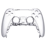 eXtremeRate Chrome Silver Glossy Replacement Front Housing Shell Compatible with ps5 Controller BDM-010/020/030/040/050 - MPFD4002