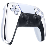 eXtremeRate Chrome Silver Glossy Replacement Front Housing Shell Compatible with ps5 Controller BDM-010/020/030/040/050 - MPFD4002