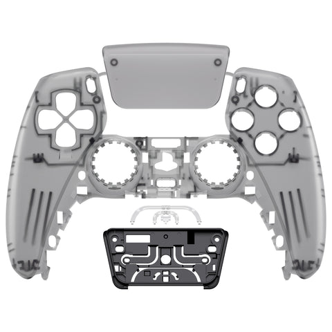 eXtremeRate Replacement Front Housing Shell with Touchpad Compatible with PS5 Controller BDM-010/020/030/040/050/060 - Clear Black - ZPFM5006G4
