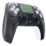 eXtremeRate Replacement Front Housing Shell with Touchpad Compatible with PS5 Controller BDM-010/020/030/040/050/060 - Clear Black - ZPFM5006G4