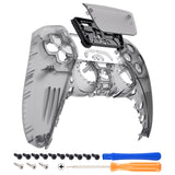 eXtremeRate Replacement Front Housing Shell with Touchpad Compatible with PS5 Controller BDM-010/020/030/040/050/060 - Clear Black - ZPFM5006G4