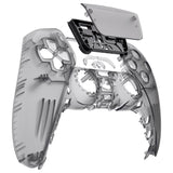 eXtremeRate Replacement Front Housing Shell with Touchpad Compatible with PS5 Controller BDM-010/020/030/040/050/060 - Clear Black - ZPFM5006G4