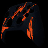 eXtremeRate Glow in Dark Orange Mecha Replacement Part Faceplate, Soft Touch Grip Housing Shell Case for Xbox Series S & Xbox Series X Controller Accessories - Controller NOT Included - FX3T103