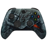 eXtremeRate Mecha Armor with Combat Damage Engrave Replacement Part Faceplate, Soft Touch Grip Housing Shell Case for Xbox Series S & Xbox Series X Controller Accessories - Controller NOT Included - FX3K001