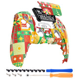 eXtremeRate Christmas Wrap Front Housing Shell Compatible with ps5 Controller BDM-010/020/030/040/050, DIY Replacement Shell Custom Touch Pad Cover Compatible with ps5 Controller - ZPFR017G3