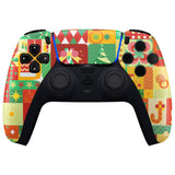 eXtremeRate Christmas Wrap Front Housing Shell Compatible with ps5 Controller BDM-010/020/030/040/050, DIY Replacement Shell Custom Touch Pad Cover Compatible with ps5 Controller - ZPFR017G3