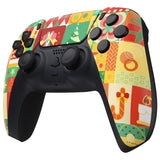 eXtremeRate Christmas Wrap Front Housing Shell Compatible with ps5 Controller BDM-010/020/030/040/050, DIY Replacement Shell Custom Touch Pad Cover Compatible with ps5 Controller - ZPFR017G3