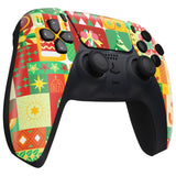 eXtremeRate Christmas Wrap Front Housing Shell Compatible with ps5 Controller BDM-010/020/030/040/050, DIY Replacement Shell Custom Touch Pad Cover Compatible with ps5 Controller - ZPFR017G3