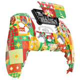 eXtremeRate Christmas Wrap Front Housing Shell Compatible with ps5 Controller BDM-010/020/030/040/050, DIY Replacement Shell Custom Touch Pad Cover Compatible with ps5 Controller - ZPFR017G3