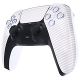 eXtremeRate White Silver Carbon Fiber Touchpad Front Housing Shell Compatible with ps5 Controller BDM-010/020/030/040, DIY Replacement Shell Custom Touch Pad Cover Compatible with ps5 Controller - ZPFS2010G3