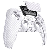 eXtremeRate White Silver Carbon Fiber Touchpad Front Housing Shell Compatible with ps5 Controller BDM-010/020/030/040, DIY Replacement Shell Custom Touch Pad Cover Compatible with ps5 Controller - ZPFS2010G3