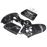 eXtremeRate Black White Marble Effect Touchpad Front Housing Shell Compatible with ps5 Controller BDM-010/020/030/040/050, DIY Replacement Shell Custom Touch Pad Cover Compatible with ps5 Controller - ZPFT1046G3