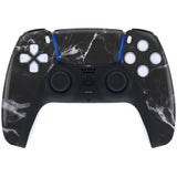 eXtremeRate Black White Marble Effect Touchpad Front Housing Shell Compatible with ps5 Controller BDM-010/020/030/040/050, DIY Replacement Shell Custom Touch Pad Cover Compatible with ps5 Controller - ZPFT1046G3