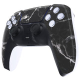 eXtremeRate Black White Marble Effect Touchpad Front Housing Shell Compatible with ps5 Controller BDM-010/020/030/040/050, DIY Replacement Shell Custom Touch Pad Cover Compatible with ps5 Controller - ZPFT1046G3