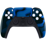 eXtremeRate Blue Black Camouflage Touchpad Front Housing Shell Compatible with ps5 Controller BDM-010/020/030/040/050, DIY Replacement Shell Custom Touch Pad Cover Compatible with ps5 Controller - ZPFT1050G3