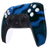 eXtremeRate Blue Black Camouflage Touchpad Front Housing Shell Compatible with ps5 Controller BDM-010/020/030/040/050, DIY Replacement Shell Custom Touch Pad Cover Compatible with ps5 Controller - ZPFT1050G3