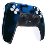 eXtremeRate Blue Black Camouflage Touchpad Front Housing Shell Compatible with ps5 Controller BDM-010/020/030/040/050, DIY Replacement Shell Custom Touch Pad Cover Compatible with ps5 Controller - ZPFT1050G3