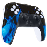 eXtremeRate Blue Flame Touchpad Front Housing Shell Compatible with ps5 Controller BDM-010/020/030/040/050, DIY Replacement Shell Custom Touch Pad Cover Compatible with ps5 Controller - ZPFT1005G3