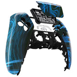 eXtremeRate Blue Swirl Touchpad Front Housing Shell Compatible with ps5 Controller BDM-010/020/030/040/050, DIY Replacement Shell Custom Touch Pad Cover Compatible with ps5 Controller - ZPFT1077G3