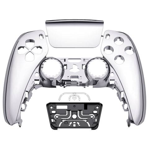 eXtremeRate Chrome Silver Touchpad Front Housing Shell Compatible with ps5 Controller BDM-010/020/030/040/050, DIY Replacement Shell Custom Touch Pad Cover Compatible with ps5 Controller - ZPFD4002G3