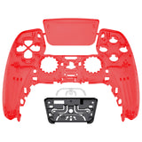 eXtremeRate Clear Red Touchpad Front Housing Shell Compatible with ps5 Controller BDM-010/020/030/040/050, DIY Replacement Shell Custom Touch Pad Cover Compatible with ps5 Controller - ZPFM5002G3