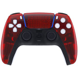 eXtremeRate Clear Red Touchpad Front Housing Shell Compatible with ps5 Controller BDM-010/020/030/040/050, DIY Replacement Shell Custom Touch Pad Cover Compatible with ps5 Controller - ZPFM5002G3