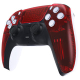 eXtremeRate Clear Red Touchpad Front Housing Shell Compatible with ps5 Controller BDM-010/020/030/040/050, DIY Replacement Shell Custom Touch Pad Cover Compatible with ps5 Controller - ZPFM5002G3