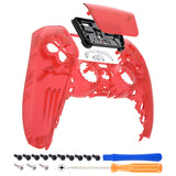 eXtremeRate Clear Red Touchpad Front Housing Shell Compatible with ps5 Controller BDM-010/020/030/040/050, DIY Replacement Shell Custom Touch Pad Cover Compatible with ps5 Controller - ZPFM5002G3
