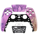 eXtremeRate Cosmic Purple Gold Marble Touchpad Front Housing Shell Compatible with ps5 Controller BDM-010/020/030/040/050, DIY Replacement Shell Custom Touch Pad Cover Compatible with ps5 Controller - ZPFT1044G3