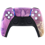 eXtremeRate Cosmic Purple Gold Marble Touchpad Front Housing Shell Compatible with ps5 Controller BDM-010/020/030/040/050, DIY Replacement Shell Custom Touch Pad Cover Compatible with ps5 Controller - ZPFT1044G3