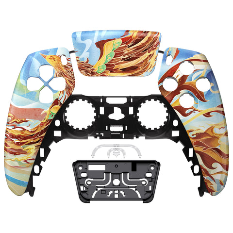 eXtremeRate Fire Phoenix Touchpad Front Housing Shell Compatible with ps5 Controller BDM-010/020/030/040/050, DIY Replacement Shell Custom Touch Pad Cover Compatible with ps5 Controller - ZPFT1090G3