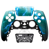 eXtremeRate Green Storm Thunder Touchpad Front Housing Shell Compatible with ps5 Controller BDM-010/020/030/040/050, DIY Replacement Shell Custom Touch Pad Cover Compatible with ps5 Controller - ZPFT1092G3