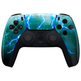 eXtremeRate Green Storm Thunder Touchpad Front Housing Shell Compatible with ps5 Controller BDM-010/020/030/040/050, DIY Replacement Shell Custom Touch Pad Cover Compatible with ps5 Controller - ZPFT1092G3