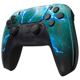 eXtremeRate Green Storm Thunder Touchpad Front Housing Shell Compatible with ps5 Controller BDM-010/020/030/040/050, DIY Replacement Shell Custom Touch Pad Cover Compatible with ps5 Controller - ZPFT1092G3