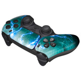 eXtremeRate Green Storm Thunder Touchpad Front Housing Shell Compatible with ps5 Controller BDM-010/020/030/040/050, DIY Replacement Shell Custom Touch Pad Cover Compatible with ps5 Controller - ZPFT1092G3